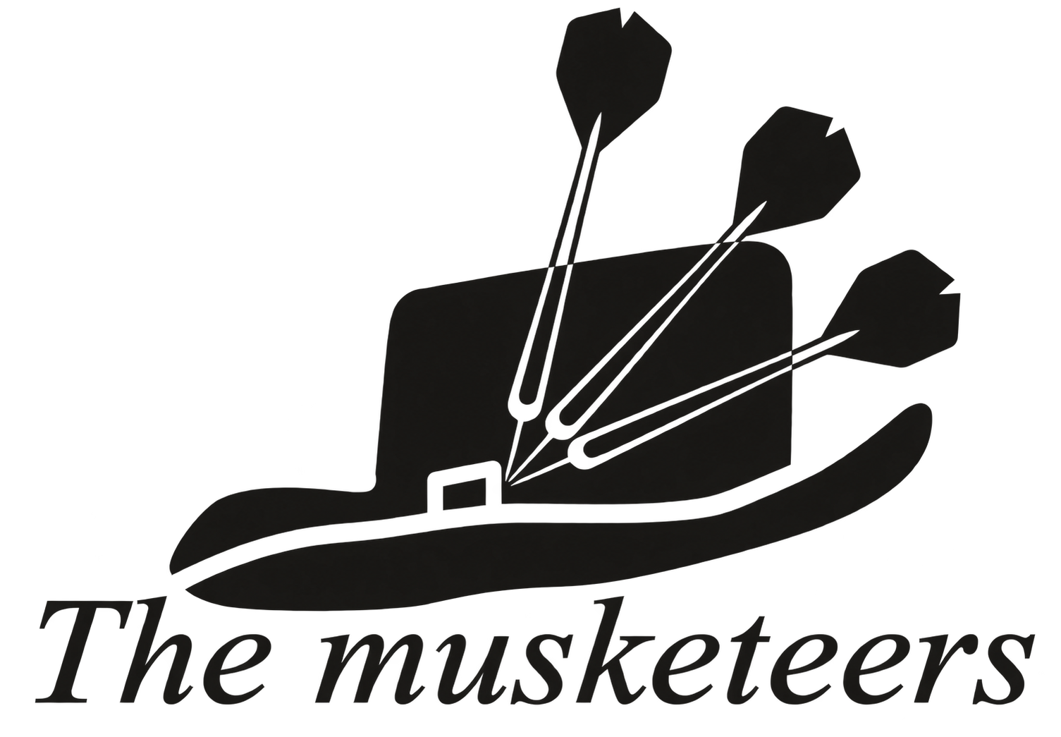 The Musketeers — zwarte hoed met drie darts